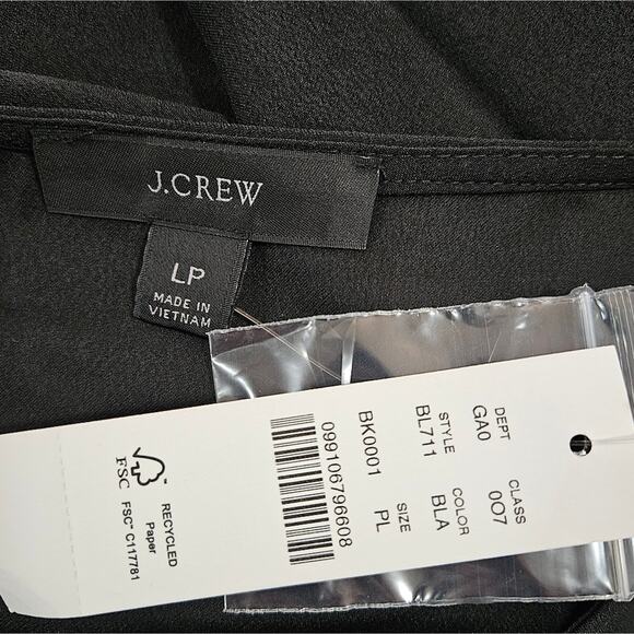 NWT J. Crew Puff Sleeve Satin-Back Crepe Top Size Large Petite - Picture 5 of 6